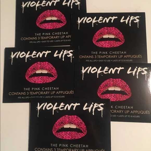 Violent Lips Pink Cheetah print Lip Tattoos - Picture 5 of 5